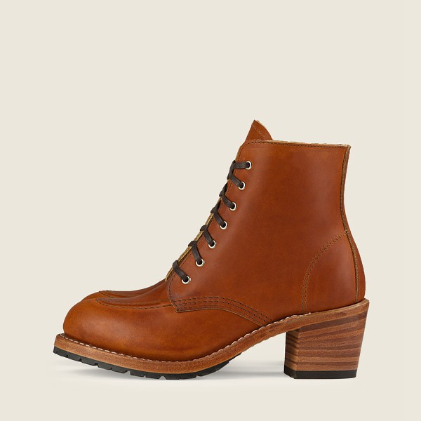 Red Wing Heritage Boots Brown - Womens Clara - Heeled Legacy Leather - 6975-QREHJ